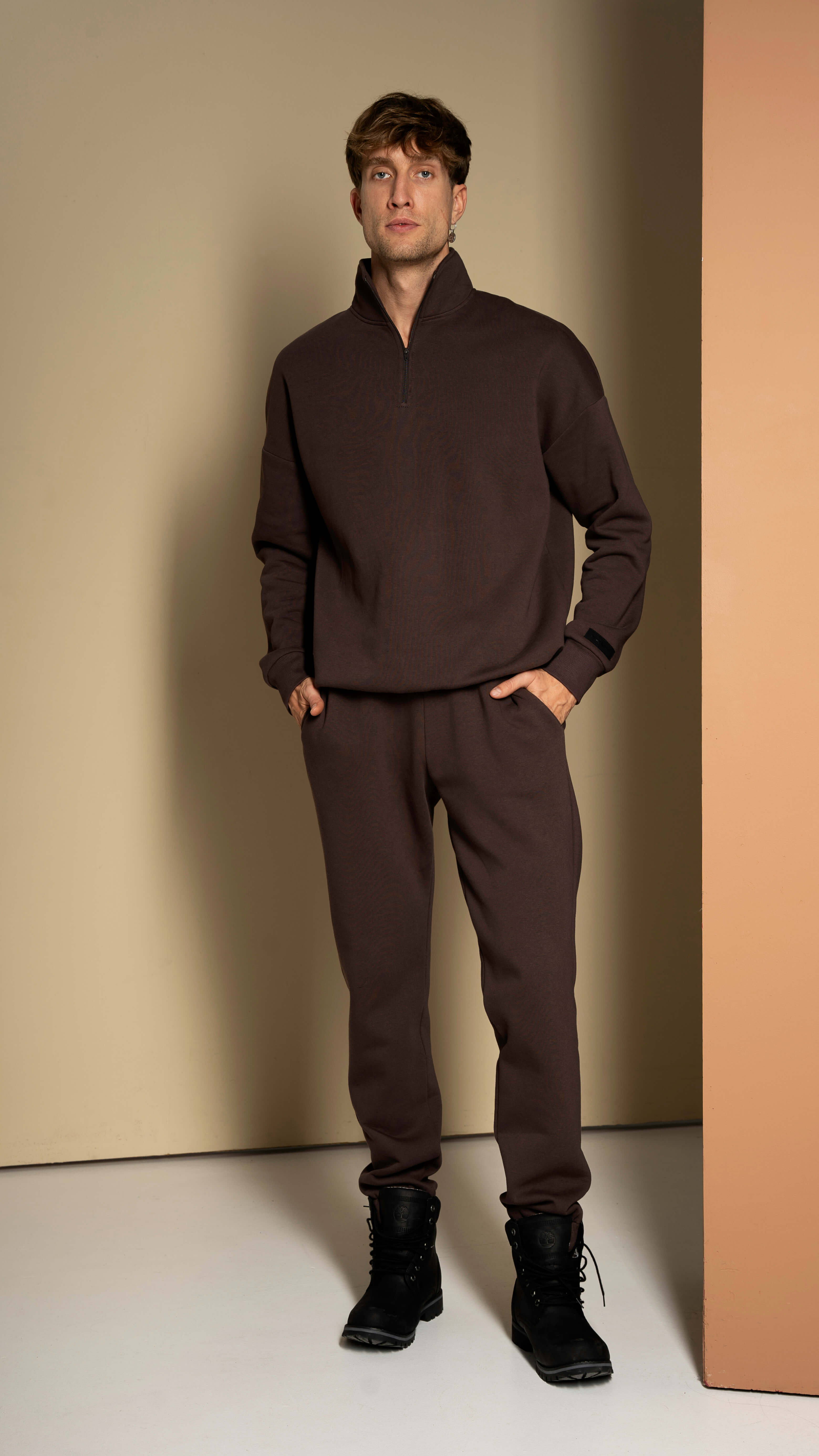 Treningai vyrams cutmyfashion rudos spalvos su užtrauktuku