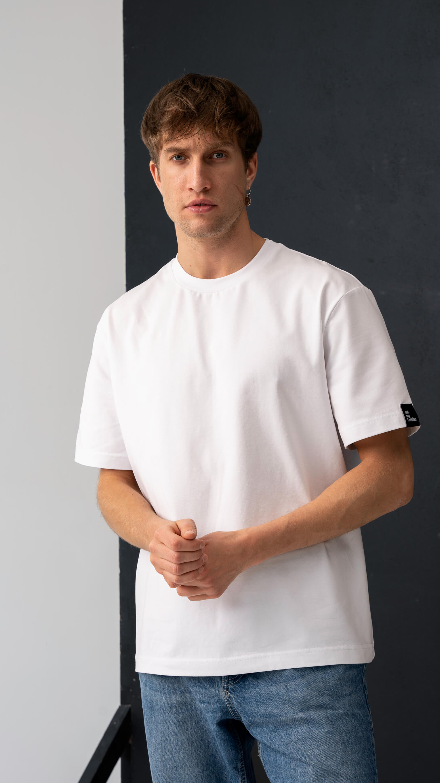 Balti vyriški marškinėliai